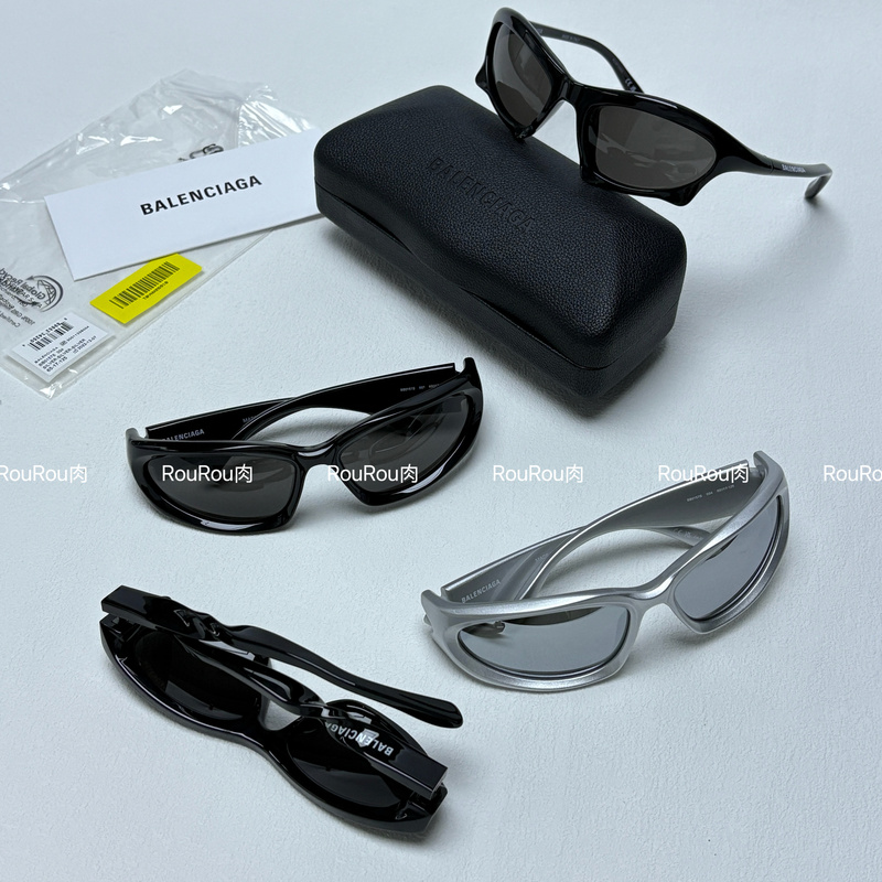 Balenciaga Paris Black Irregular Cat-Eye Frame Black Flat Sunglasses G-Dragon Same Style