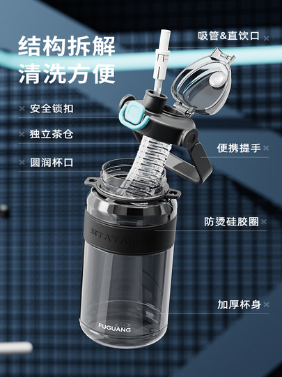 Спортивная фляга Fuguang 2025 новой модели, сверхбольшой емкости, из тритана, для фитнеса, активного отдыха, специальная для военной подготовки, большая, в виде ведра/кружки