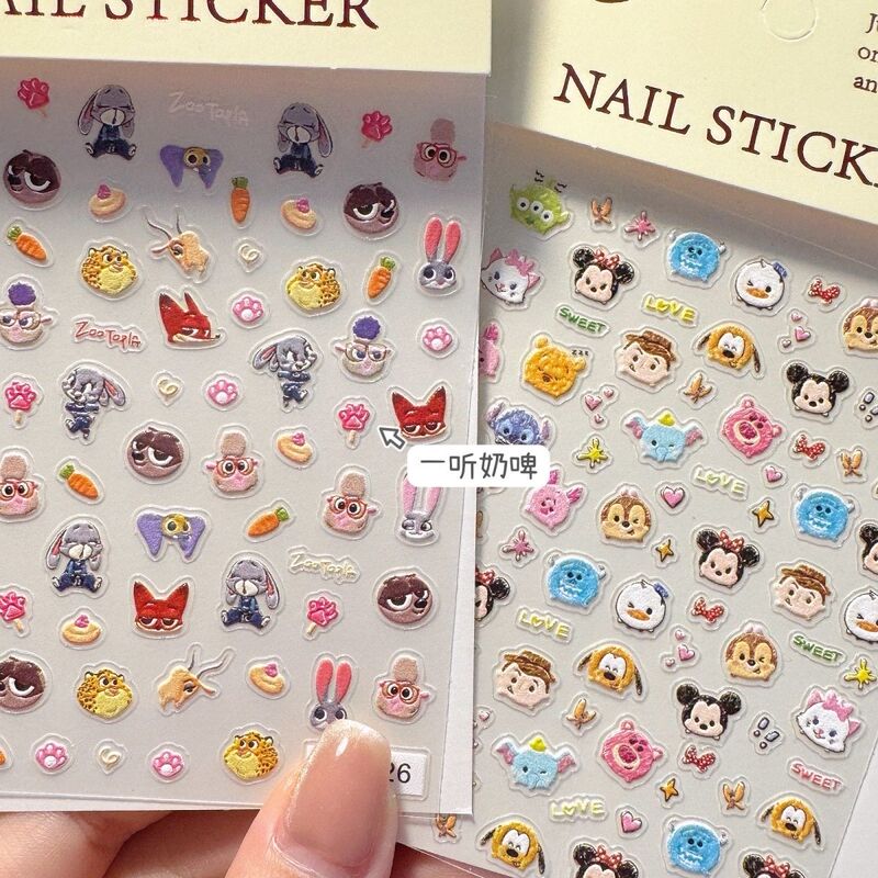 Hand-Painted Disney-Themed Embossed 3D Nail Stickers, Zootopia, DIY for Phones, Tablets, Ccd Hand-Painted Disney-Themed Embossed 3D Nail Stickers, Zootopia, DIY for Phones, Tablets, Ccd