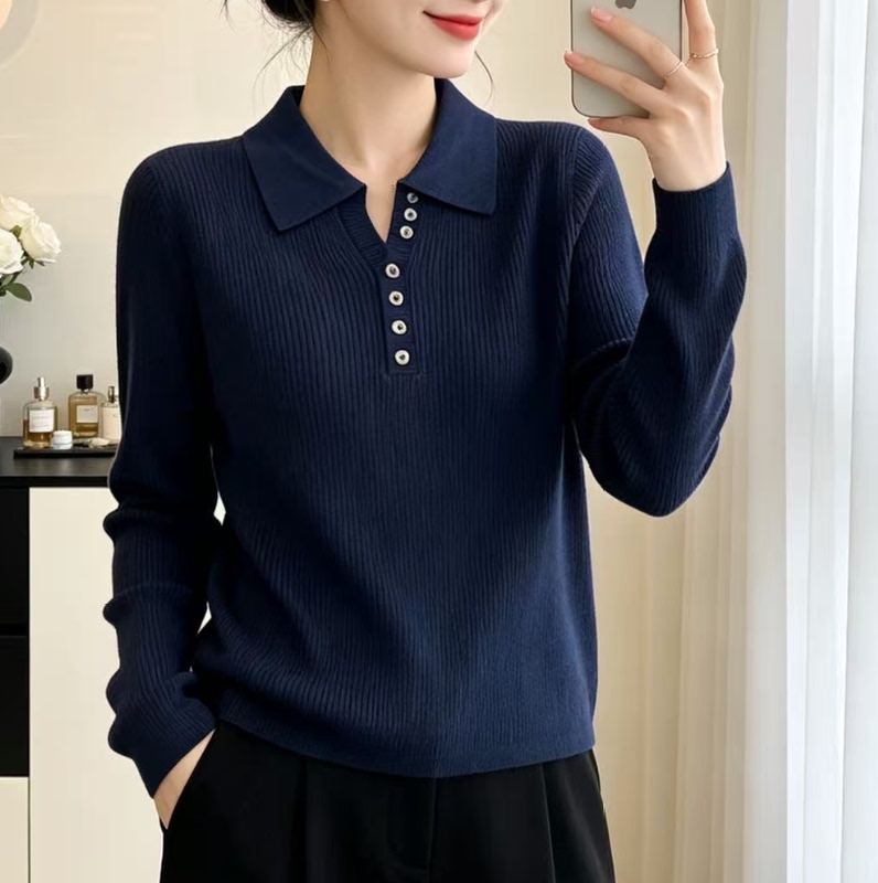 【Zhiqiu-Denim Blue】2026 New Square-Neck Knit Sweater, Fashionable and Youthful Top 【Zhiqiu-Denim Blue】2026 New Square-Neck Knit Sweater, Fashionable and Youthful Top