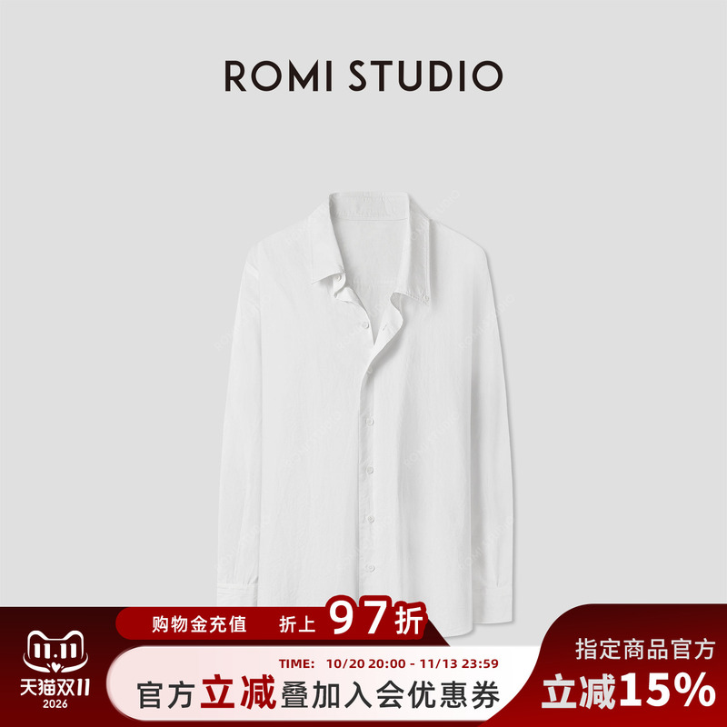 Romi Studio Relaxed and Casual Cotton Comfortable Loose Asymmetrical Collar Shirt Rwcas65985 Romi Studio Relaxed and Casual Cotton Comfortable Loose Asymmetrical Collar Shirt Rwcas65985