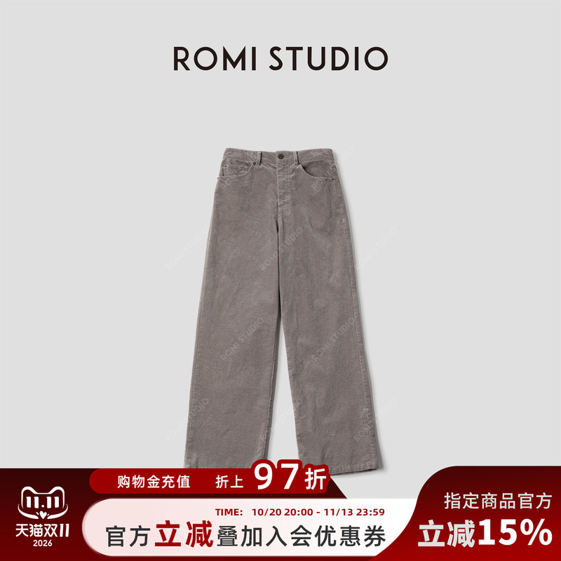 Romi Studio Retro Cotton and Spandex Blend Corduroy Textured Washed Pants for Women Autumn Rwcwxg5466 Romi Studio Retro Cotton and Spandex Blend Corduroy Textured Washed Pants for Women Autumn Rwcwxg5466