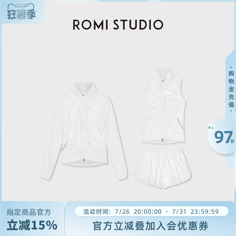Romi Studio Summer Sports Elastic Cool Slim Fit Double Zipper Adjustable Vest Jacket Rwdsw91926