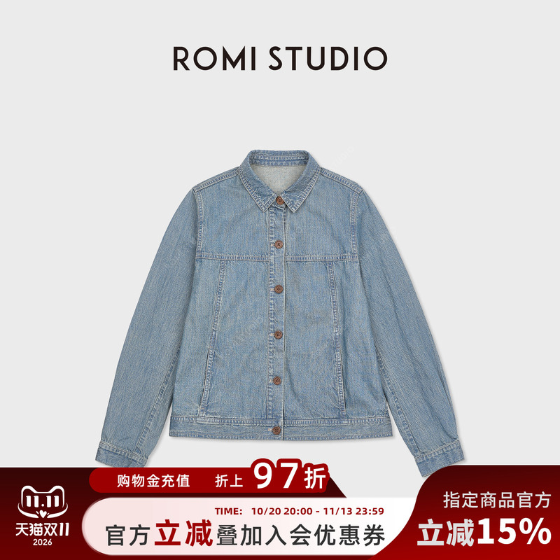 Romi Studio Autumn Lightweight Breathable Linen Lyocell Retro Denim Jacket for Women Rwcss87486 Romi Studio Autumn Lightweight Breathable Linen Lyocell Retro Denim Jacket for Women Rwcss87486