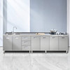 304 Stainless Steel Kitchen Cabinet Integrated Cabinet Stove Multifunctional Simple Storage Cabinet Cupboard Sink Cabinet Molding