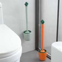 No punching long handle radish toilet brush bathroom soft bristle brush toilet brush to remove dead corners cleaning brush base set