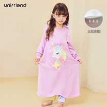 unifriend2022 new autumn and winter Korean childrens vest baby autumn and winter three-layer warm anti-kick sleeping bag