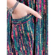 Fat Mom Summer Ice Silk Thin Dress Middle-aged and Elderly Womens Long Skirt Plus Size Large Size Grandma Dress 200 Jin