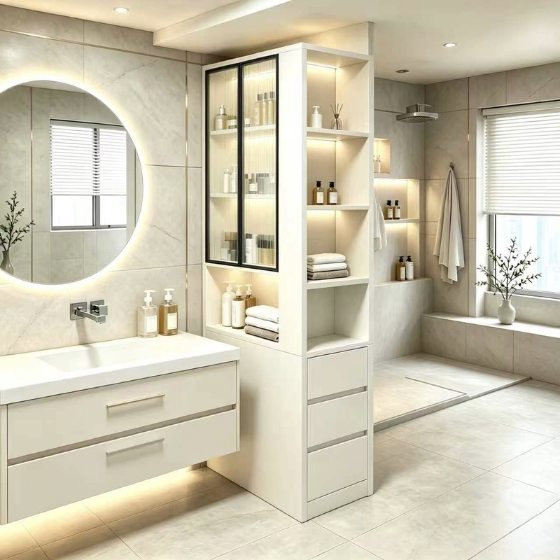 Aluminum Alloy Bathroom Corner Cabinet Storage Rack Integrated Corner Storage Cabinet Right-Angle Multi-Functional Storage Cabinet