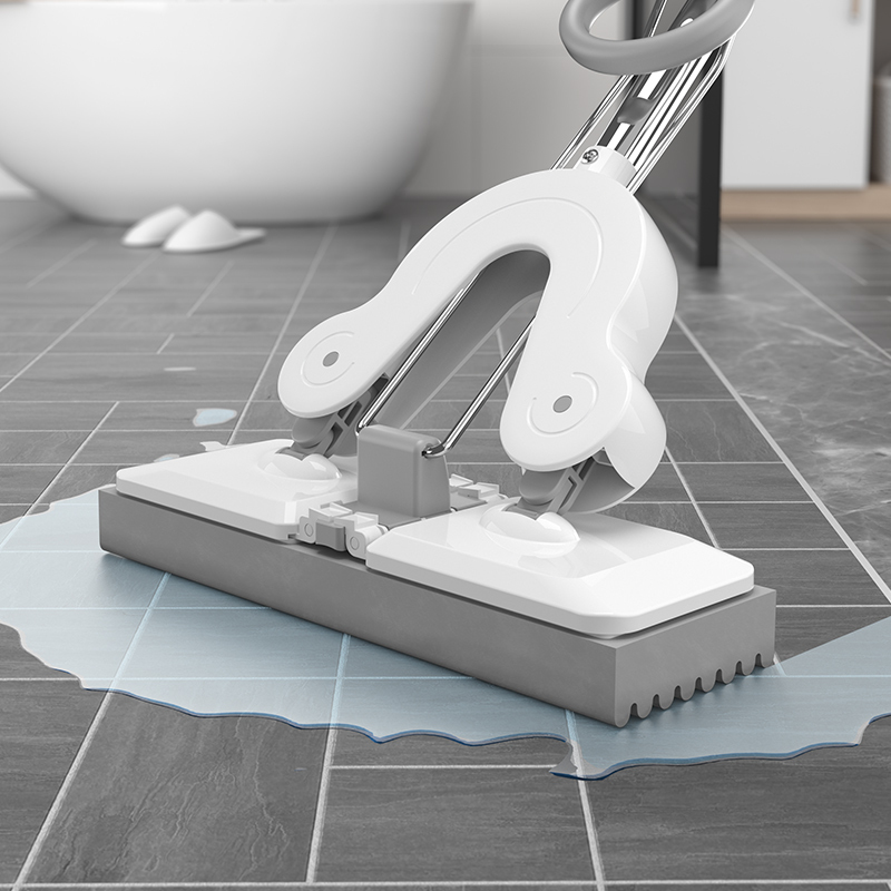 Foldable Sponge Mop, Hands-Free, Large Size, Household Absorbent Flat Sponge Mop, Bathroom Floor Cleaning Tool