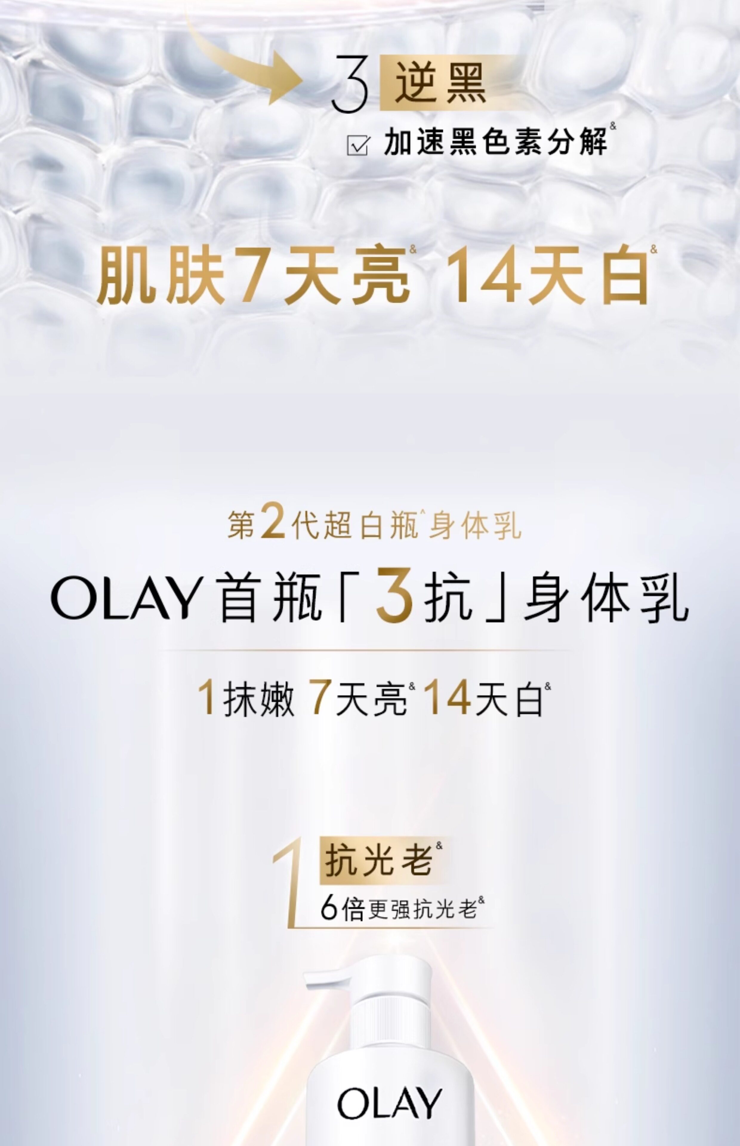 中国  OLAY 三抗第 2 代超白瓶美白身体乳  烟酰胺保湿滋润   260g/罐【杨紫、张予曦、刘雯同款】