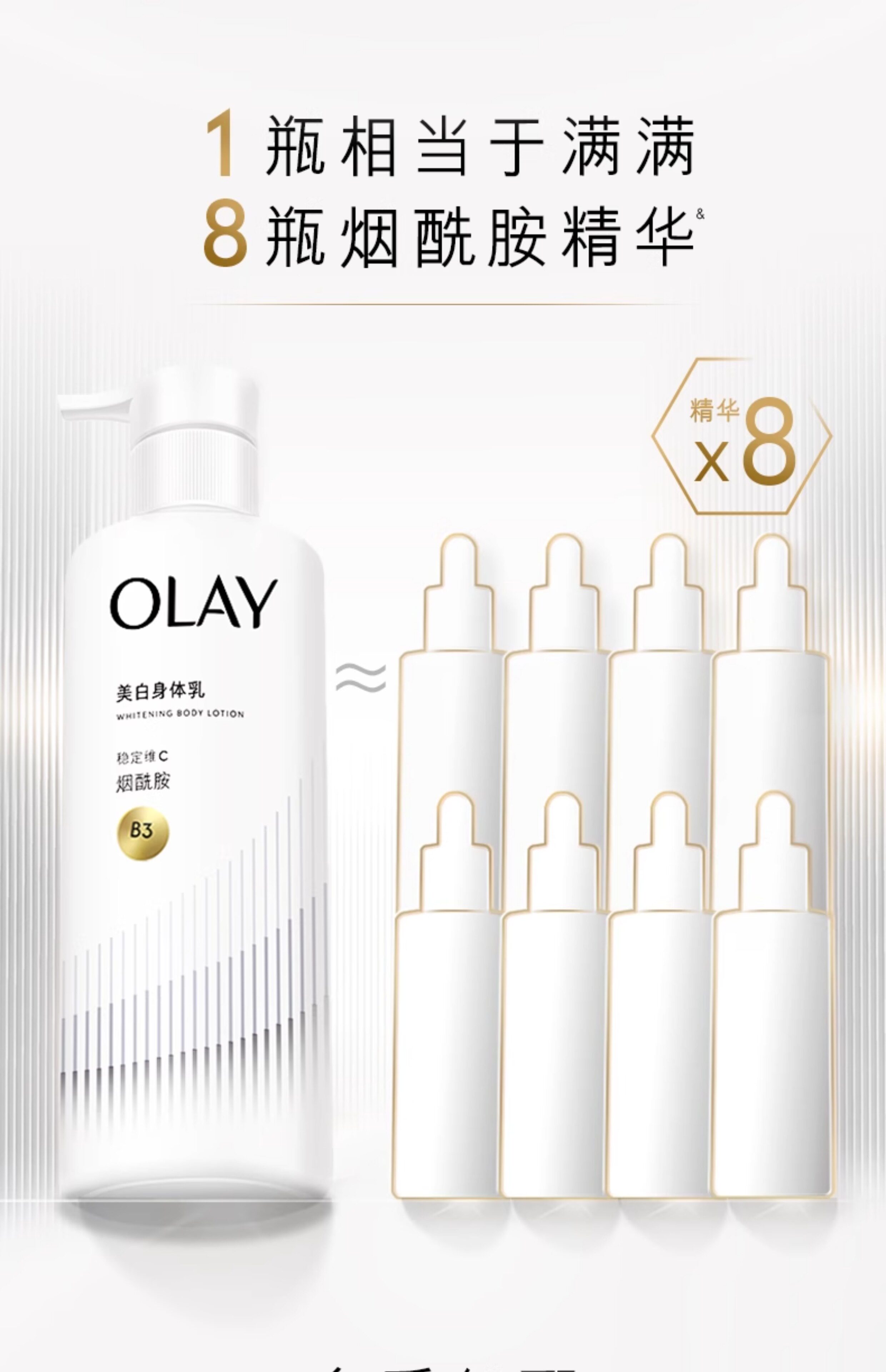 中国  OLAY 三抗第 2 代超白瓶美白身体乳  烟酰胺保湿滋润   260g/罐【杨紫、张予曦、刘雯同款】
