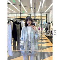 In stock diamond plush pocket collar single-breasted cardigan unisex knitted sweater new style fashionable and versatile