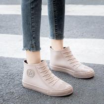 Fashionable outer wear womens rain boots rubber shoes womens short-tube waterproof shoes non-slip work rubber summer rain boots soft kitchen
