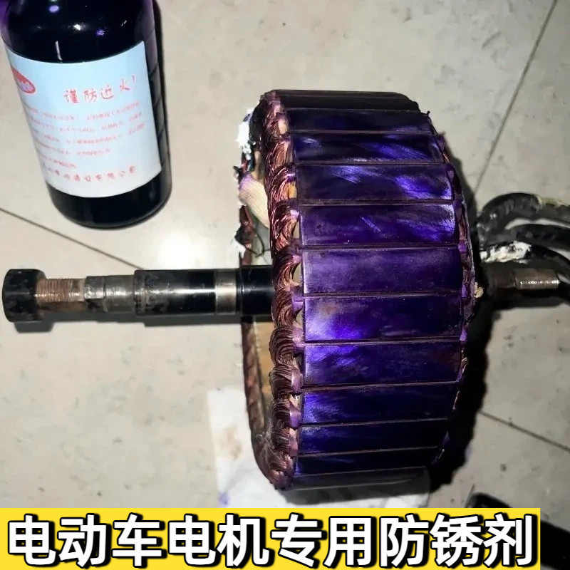 Motor Anti-Rust Solution, Electric Vehicle Anti-Rust Agent, Special Purple Light Gold Liquid, Metal Surface Protection Liquid, Specifically for Motors