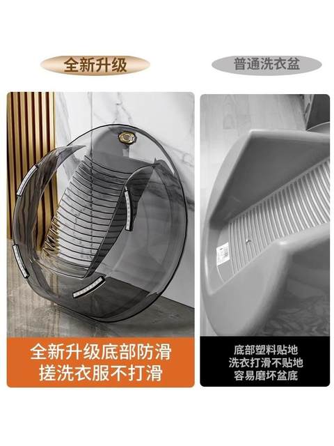 Laundry Basin with Integrated Washboard, Small Plastic Basin for Home Use, Suitable for Washing Baby Clothes, Underwear, and Socks
