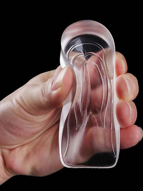 Silicone Height-Increasing Insoles for Women, Half Insoles, Invisible Height-Increasing Pads for Men's Sports Shoes, Canvas Shoes, Shock-Absorbing Heel Pads, Self-Adhesive