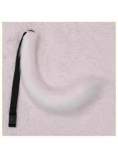 Halloween Japanese-Style Handmade Cat Tail Cosplay Toy, Realistic Fox Tail Cosplay Cat Girl Plush Accessory