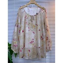 Korean version of fat sister plus size womens clothing spring new style fashionable off-shoulder temperament slim big floral top small shirt for women