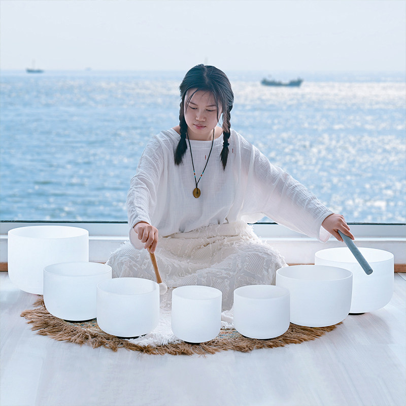 入门级水晶钵颂钵套装：🧘‍♀️轻松开启你的冥想之旅，七音调钵音碗音乐碗套装！🌈-瑜伽工艺品-淘宝好物网