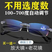Imported from Japan (shoot one shot two) automatic zoom 100-700 degrees near and far reading glasses for old light and presbyopia