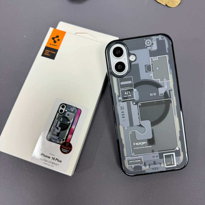 Spigen Is Suitable for Apple iPhone 16 /15/14/13/12Promax Mobile Phone Cases, Magsafe Magnetic Protective Case, 15/14Plus Anti-Fall Technology-Inspired Circuit Diagram, New Trendy Brand Case