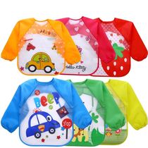 Cute Baby Bibs Waterproof Long Sleeve Apron Children Feeding