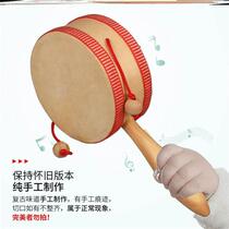 Rattle old-fashioned traditional Chinese style newborn baby male and female baby childrens wooden toy wooden rattle