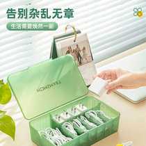 Bedroom storage box desktop mobile phone charging cable living room hub transparent compartment dustproof storage box with lid