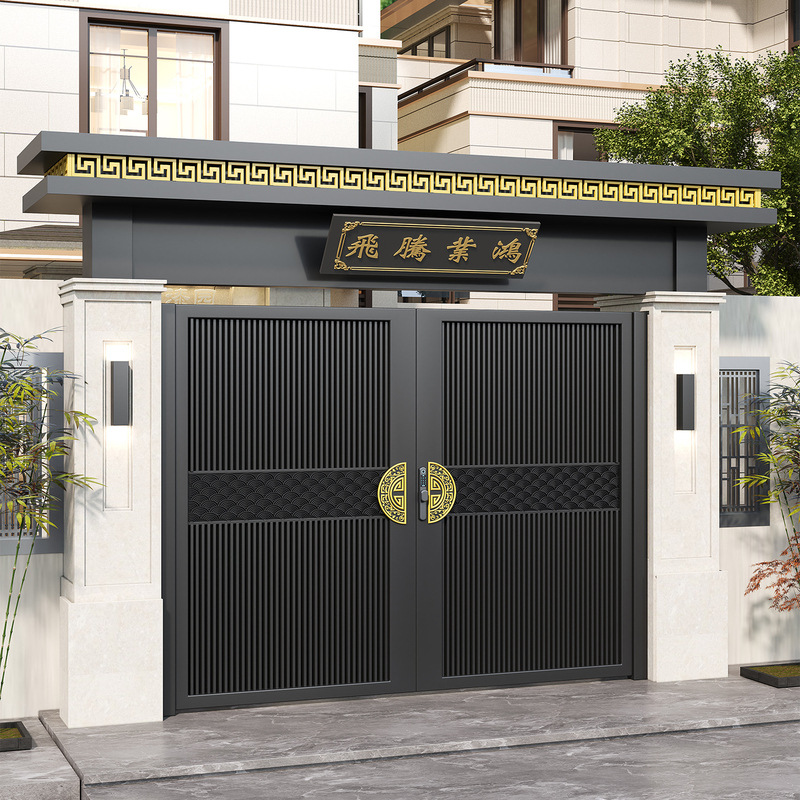 Villa Gate, Self-Built House Courtyard Gate, Double Door, Aluminum Alloy Courtyard Garden Door, Double Door with Electric Opening Villa Gate, Self-Built House Courtyard Gate, Double Door, Aluminum Alloy Courtyard Garden Door, Double Door with Electric Opening