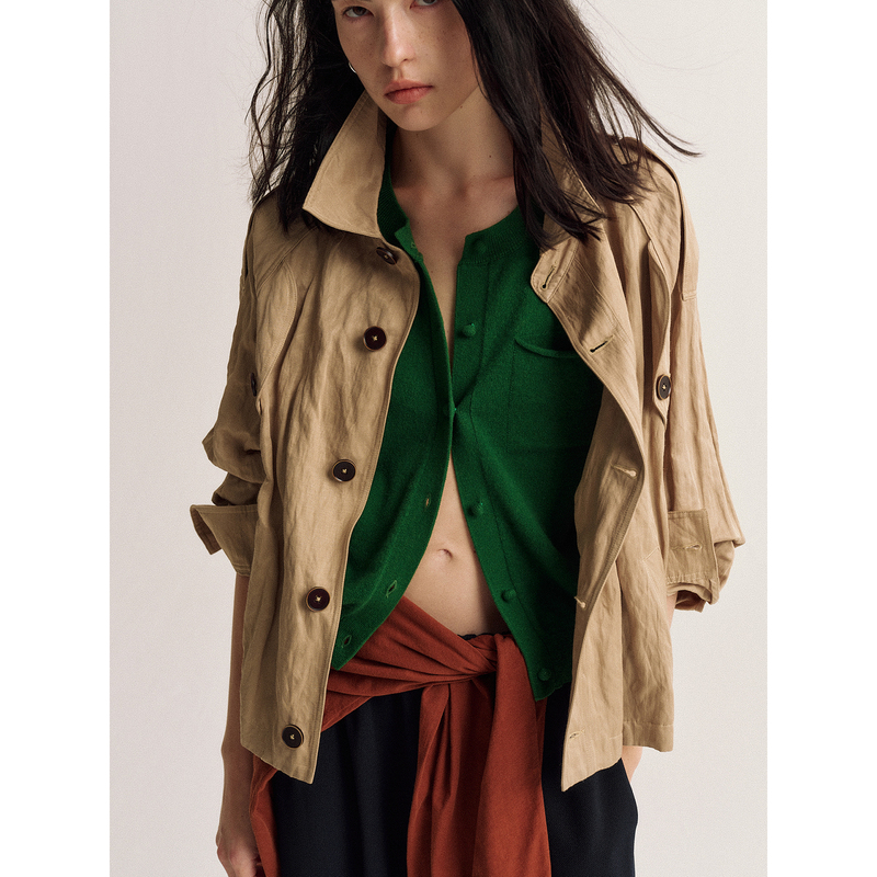 Pleated 04 Inhug Pleated Texture Easy Jacket Women's Short Metallic Vintage Loose Lapel Workwear Jacket Pleated 04 Inhug Pleated Texture Easy Jacket Women's Short Metallic Vintage Loose Lapel Workwear Jacket