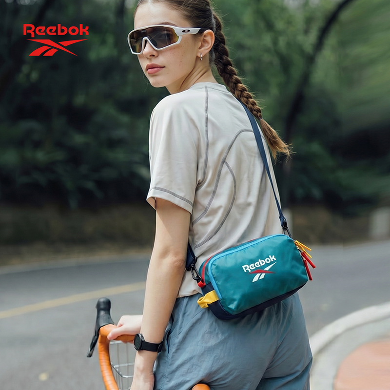 Reebok Single-Shoulder Crossbody Bag for Women, Spring and Summer New Style, Versatile, Casual, Fashionable, Multi-Compartment, Lightweight Storage Makeup Bag