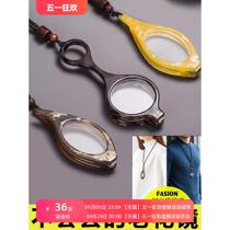 Necklace hanging fashion hanging neck reading glasses for men and women folding high-definition ultra-light portable old peoples reading glasses