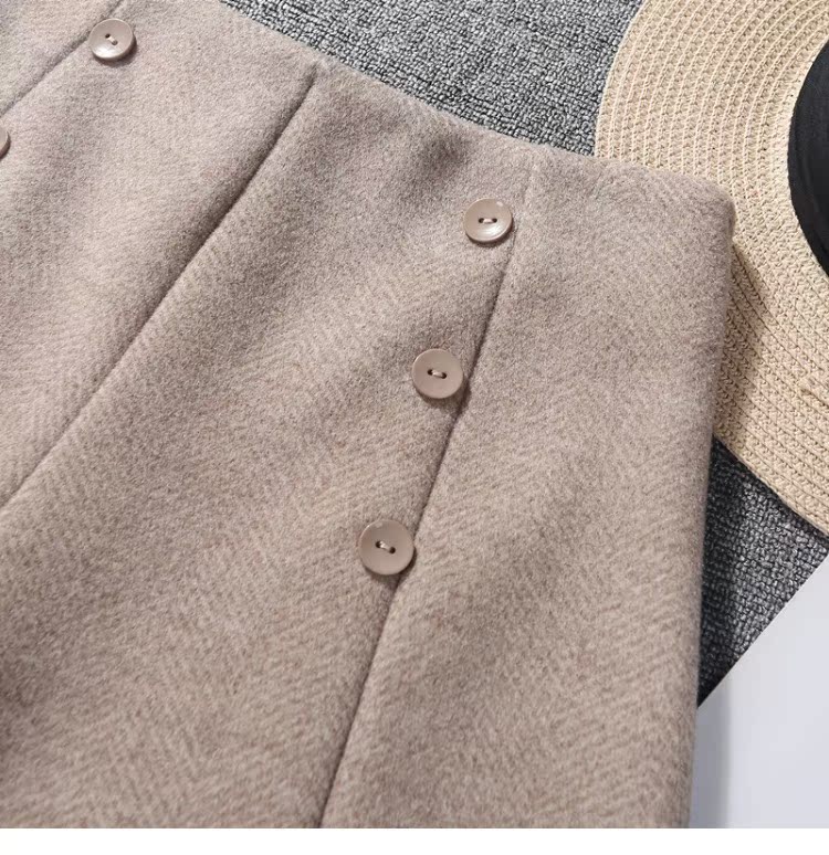 Quần short len ​​nữ mùa thu đông 2018 phiên bản Hàn Quốc mới của quần lửng cạp cao cạp cao, quần lửng ống rộng thoải mái bên ngoài mặc quần bốt thời trang nữ