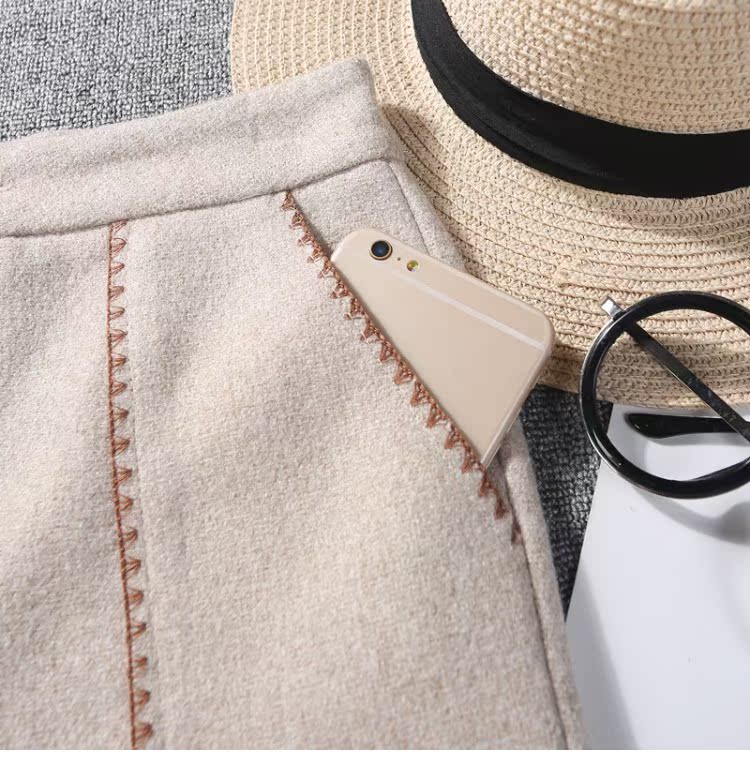 Quần short len ​​nữ mùa đông 2018 thu đông mới eo cao phiên bản Hàn Quốc của quần ống rộng cạp cao thường mặc bên ngoài mặc quần bốt quần đùi cotton nữ mặc nhà