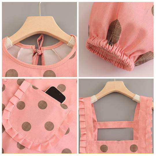 Einfache, langärmlige Schürze aus Segeltuch für die Küche, verschleißfester Damenkittel, süße Arbeitskleidung, modische Reverse-Wear-Schürze