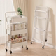 No installation folding cart storage rack mobile kitchen