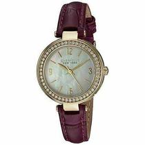 (Xiao Wu Luxury Products) Caravelle New York Womens Stainless Steel Quartz 44L176 Purple Leather Watch