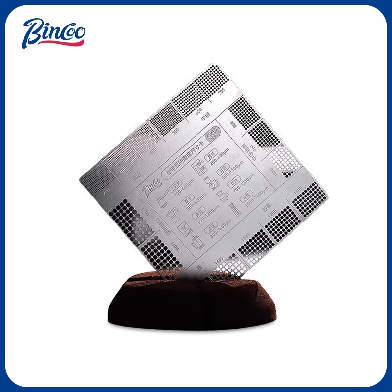 Bincoo Grind Size Reference Card Coffee Powder Comparison Thickness Card Coffee Bean Scale Particle Measurement Ruler