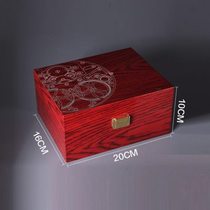 Glossy lacquered red wooden watch box with engraved movement pattern watch packaging box gift storage and organizing jewelry box