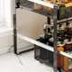 Multifunctional kitchen pull-out dishes storage rack iron mesh double-layer pull-out basket sink countertop drain bowl rack