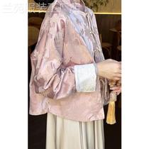 New Chinese style national style suit for women 2024 early autumn new style high-end temperament buckle jacket half skirt two-piece set