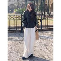 National style new Chinese style disc buckle pu leather jacket splicing short coat womens spring new French style design fashion top