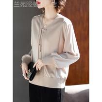 Mothers spring fashionable tops and shirts 2024 new spring and autumn bottoming summer 40-year-old middle-aged and elderly womens suits