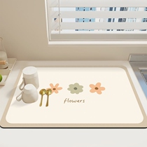 Kitchen countertop drain mat absorbs water and quickly dries diatom mud protective mat stove sink brush dishwashing anti-scalding storage mat