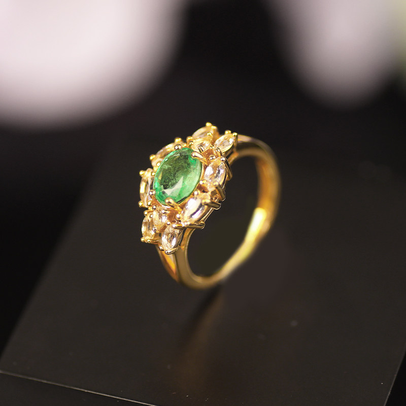 QUEENA.Z 2026 New Designer Series Women’s Emerald Ring-Gold HH720818003-1