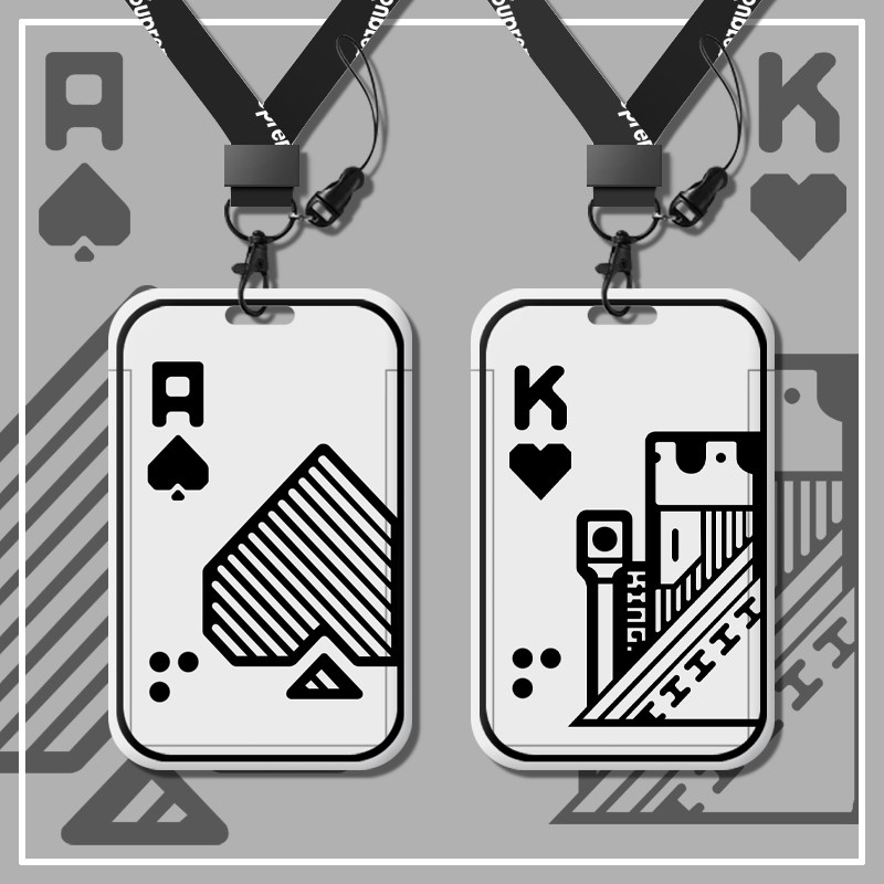 Creative and personalized poker card holders for students, including meal cards, bus badges, cafeteria water cards, and subway access cards.