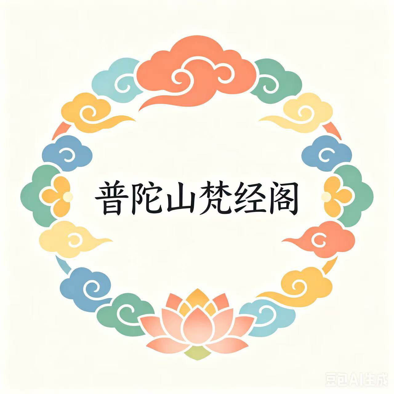 普陀山梵经阁的LOGO