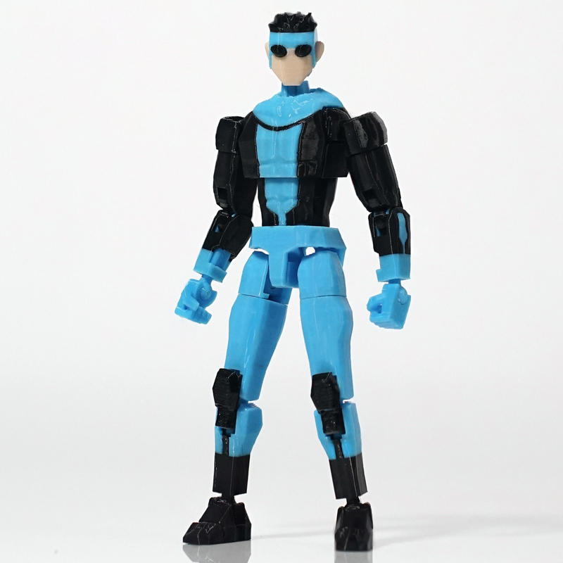 3D Printed Toy Invincible Black Knee Pads Mark Figure Model with Movable Joints Finished Product Anime