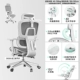 Бело-серый с подставкой для ног. Полая дышащая подушка сиденья с флокированием + механический подлокотник + вешалка для одежды (трехуровневая воздушная штанга)